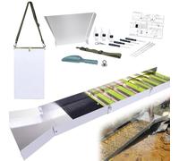 17 Piezas Juego Completo Lavar Oro, Planta Portátil Lavar Oro con Caja Esclusa Plegable 50 Pulgadas, Juego Completo Canaletas Lavar Oro Aleación Aluminio Extracción Arroyos, Lavado Oro y Prospección