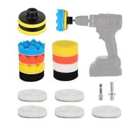 (17 piezas) Kit de esponja pulir coche 80mm,Esponja Pulir para Coche para Taladro, Kit Pulimento Coche con Almohadillas de Pulido, für Poliermaschine zum Polieren, Schleifen,Pulir,Lijar, Encerar Faros