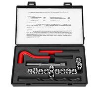 17 Piezas Kit de reparación de roscas Juego de reparación de roscas Helicoil Reparador Roscas compatible con herramientas de mano para reparación de coches M11*1.25