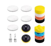 17 Piezas Kit Pulido Coche, Esponja Pulir para Coche, Kit de Discos para Pulido de Coche, Almohadilla de Pulido, Almohadillas de Pulido con Taladro Adaptador, para el Coche Encerado Lijado