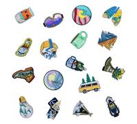 17 Piezas Parches Paisajísticos en Formato Horizontal en Estándar,Parches Planchar,Etiqueta Bordado Parche Paisaje Color,Parches hermosos y duraderos,para chaquetas, vaqueros