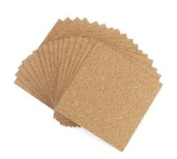 17 placas de corcho autoadhesivas, 1 mm de grosor, 10 x 10 cm, rectangulares, para posavasos y alfombrillas, decoración de mesa