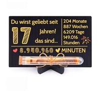 17. Regalo de cumpleaños de madera, 17. Regalo de dinero para niñas y niños, tarjeta de madera de color negro y dorado, tubo de ensayo y soporte, regalo de dinero