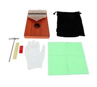 17 Tones Thumb Piano Set, Mahogany Wood Kalimba with Stainless Steel Keys, Portable Mini Finger Musical Instrument, Includes Tuning Hammer and Accessories, excellent for Beginners
