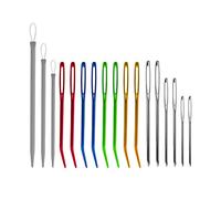17 Uds Agujas Romas Ojo Grande, 8 Agujas de Tapicería Dobladas, 6 Agujas de Lana Rectas, 3 Agujas de Hilo Blanco para Tejer Ganchillo Agujas de Costura a Mano para Bricolaje (Multicolor)