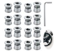 17 unidades tornillos de plato con hexágono interior para platos simples y dobles, repuesto para MTB y bici de carretera, acero, incl. llave Allen M6, anticorrosión