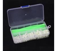 170 cuentas de pesca luminosas para huevo de plástico suave verde forma ovalada noche mar río kit de aparejo (B)