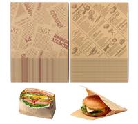 170 Hojas Papel Hamburguesas, Papel Deli Antigrasa, Bolsas de Hamburguesas para Bocadillos, Sándwiches, Aperitivos, Pasteles, Perritos Calientes, Patatas Fritas (15 x 15 cm)