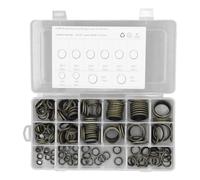 170 PCS Drain Plug Gasket Set, Rubber and Metal Oil Drain Plug Washer Seals Replacement Kit with Storage Box for Automotive Maintenance