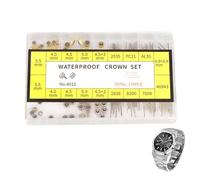 170-Piece Watch & Stem Assortment Kit - Mixed Gold & Silver Metal And Epoxŷ Resin Crowns. Complete Watch Repair Parts Set With Organized Sțòrage Case. Essêntial For Watchmakers, Jewelers, Hobɓyi