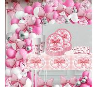 171PCS arco rosa tema de la decoración de la fiesta de cumpleaños, fiesta de cumpleaños vajilla, globos de papel de aluminio, decoración del arco, accesorios de la boda
