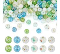 172 cuentas de cristal de 6 mm para hacer joyas, cuentas de vidrio para hornear Picasso, cuentas de cristal coloridas para manualidades, abalorios, aretes, collares, llaveros