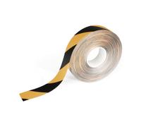 Durable 1726130 Cinta para marcación de suelo DURALINE, 50 mm x 0,7 mm x 30 m (ancho x alto x largo),bicolor de aviso y precaución amarillo/negro