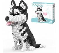 1740 piezas Husky sentado Micro Bloques De Construcción, Bloques De Construcción 3D Serie Perro, Micro Bloques Juguetes Para Adultos, Regalos Creativos Y Decoración Del Hogar