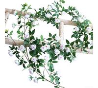175cm Simulación Rattan Vine Decoración Para Jardín Patio Y Boda al aire libre Exhibición Material plástico (blanco)