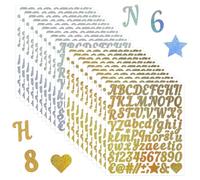 1760 Piezas 20 Hojas pegatinas de Letras, Pegatinas Letras Adhesivas in Vinilo Impermeable, Grandes e Pequeñas con Números y Símbolos, para Álbumes de Recortes, Fotos, Manualidades, Oro y Plata