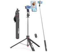 177 cm Palo Selfie Trípode Magnético, Extensible Trípode para Movil con Conector de 1/4'' & Magnético Remoto Desmontable 360° Rotación Ligero Cámara Tripod Compatible con iPhone 16/15/14/13/Android