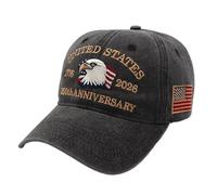 1776-2026 Baseball Hat - 1776-2026 Eagle Head Flag Cap, 250 Years Celebration Distressed Caps, Commemorative Keepsake Hats | For Travel Vacation School Daily Commute Camping Hiking Backpacking Sports