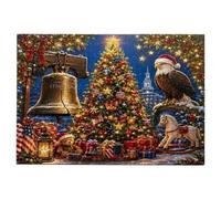 1776-2026 Patriotic Puzzle - Christmas Eagle Artwork with Challenging Desig