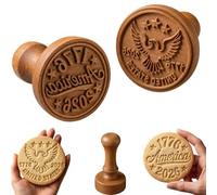 1776-2026 USA 250th Anniversary Cookie Stamp, Patriotic Eagle Embosser for Baking, US 250 Wooden Cookie Stamp, 4th of July Baking Stamps (Mix)