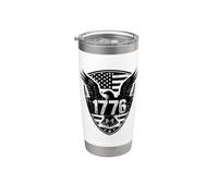 1776 American The Eagle Shield, bandera patriótica de los Estados Unidos, vintage Vaso térmico de acero inoxidable de doble pared