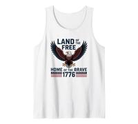 1776 USA Águila Tierra del Hogar Libre de los Valientes Patriótico Camiseta sin Mangas