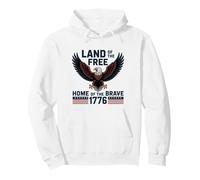 1776 USA Águila Tierra del Hogar Libre de los Valientes Patriótico Sudadera con Capucha