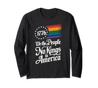1776 We The People No Kings In America Orgullo Rainbow Manga Larga