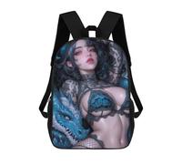 17inch Dragon And Woman Mochila Escolar Infantil Con Estampado 3D, Mochila Escolar Informal Para Niños De Primaria Y Secundaria