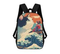 17inchMochila Anime Girl And The Sea Cat Mochila Escolar Impresa En 3D Para Niños Y Niñas, Mochila Para Portátil Para Niños/estudiantes/adultos