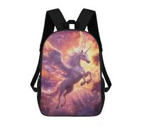 17inchMochila Enchanted Unicorn Flight Fantasy Mochila Escolar Impresa En 3D Para Niños Y Niñas, Mochila Para Portátil Para Niños/estudiantes/adultos