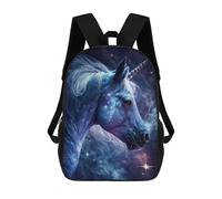 17inchMochila Galactic Unicorn Fantasy Art Mochila Escolar Impresa En 3D Para Niños Y Niñas, Mochila Para Portátil Para Niños/estudiantes/adultos