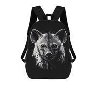 17inchMochila Hyena Portrait in Black And White Mochila Escolar Impresa En 3D Para Niños Y Niñas, Mochila Para Portátil Para Niños/estudiantes/adultos