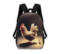 17inchMochila Rooster And Chick Farm Friends Mochila Escolar Impresa En 3D Para Niños Y Niñas, Mochila Para Portátil Para Niños/estudiantes/adultos
