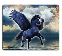 17P06191 Creatividad Alfombrilla para ratón para Juegos Blackmore Un Semental Negro de Pegasus resplandece con Poderes mágicos
