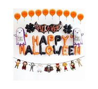 17pcs Happy Halloween Balloon Kit Latex Foil Balloons for Halloween