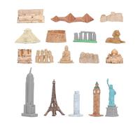 17PCS Miniatura Edificios Antiguos Juguetes Alrededor del Mundo Ciudad Miniaturas Edificios Pirámide Egipcia Modelo Kit Antiguo Egipto Juguetes Mini Mundo Antiguo Edificio Modelo