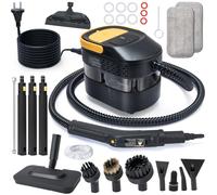 17PCS Vaporeta Limpieza Hogar Con Mango Ajustable De Nivel 3, Tiempo De Calentamiento De 15S, Tanque De Agua 1.6L, Conjunto De Vaporeta De Mano, Adecuado Para Suelo, Cocina, Ventanas, BañO