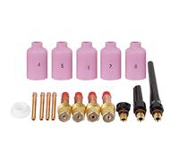 17pcs WP-17/18/26 TIG Torch de soldadura Boquilla de la lente de gas Colleta Capas posteriores Piezas de la antorcha de soldadura