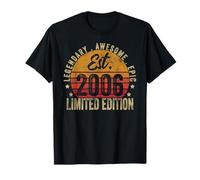 17th Birthday Vintage 17 Year Old Est 2006 Limited Edition Camiseta