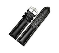 18-22mm Pulsera de reloj de cuero genuino con cera de aceite hecha a mano Retro para hombre, correa de reloj resistente al desgaste, accesorios de repuesto para correa de muñeca, 21mm