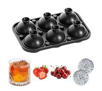 18,3 cm * 12,6 cm Molde Hielo Redondo 6 Hoyos Cubiteras para Hielo Grande Cubitera Hielo Silicona con Tapa de Embudo Negro Bandeja de Cubitos de Hielo para Lavavajillas Cerveza de Hielo Whisky