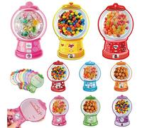 18/36 Pcs Valentine's Candy Cards Gift Set with Plastic Domes DIY Craft Treat Holder, for Sweet Day All Gifts Exchange Party Favors, Bubble Gum Machine (18pcs)