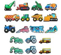 18 Accesorios De Hebilla De Calzado Para Vehículos De Ingeniería, Forma De Camión Excavadora, Accesorios De Decoración De Calzado Deportivo, Adecuados Para Ropa De Moda.