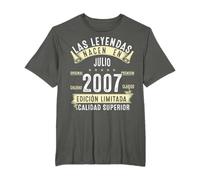 18 Años Cumpleaños Las Leyendas nacen en Julio de 2007 Camiseta
