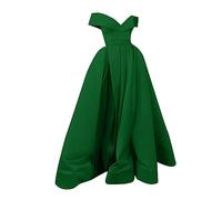 18 Años Fiesta Vestido Cóctel Ladies Gasa Temperamento Cóctel Verano Retro Francés Corte Bajo Cuello en V Boda Ajuste Color Sólido Vestido Azul Largo, Verde, XL