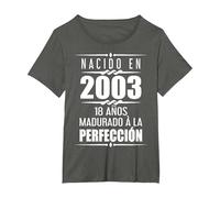18 años Regalos Chica Chico 18 Cumpleaños Camiseta, Mujer Tallas Grandes, Asfalto, 4XL Grande