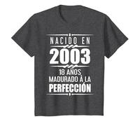 18 años Regalos Chica Chico 18 Cumpleaños Camiseta, Niños, Jaspeado Oscuro, 12 años