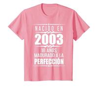 18 años Regalos Chica Chico 18 Cumpleaños Camiseta, Niños, Rosado, 4 años