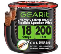 18 AWG Cable Altavoz Cable, GearIT Pro Series 18 AWG Cable de Alambre Altavoz (100 pies/30,48 m) Toller Uso para Home Theater Altavoz y Auto de Altavoces, Negro